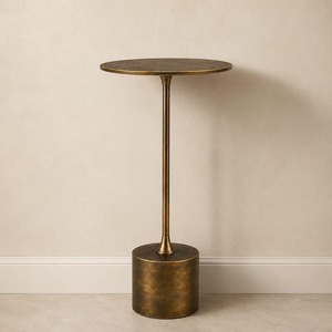 Décoration de restaurant, décoration de mariage, table console ronde moderne en laiton avec plateau en verre trempé, design à base croisée pour salon - Product Image 2