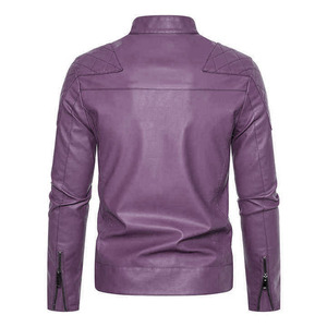 High Quality Stand Collar <b>Leather</b> <b>Jacket</b> For Outdoor Wear Hot Selling <b>Men</b> Clothing <b>Leather</b> <b>Jackets</b> New Fashion Latest Arrival - Product Image 2