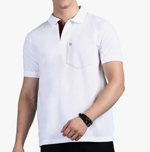 เสื้อโปโลชายปักโลโก้ตามสั่ง ระบายอากาศได้ดี ผ้าปิเก้กันยับ ปักลายกอล์ฟ ป้องกันการเป็นขุย ผลิตแบบ OEM จากบังกลาเทศ - Product Image 1