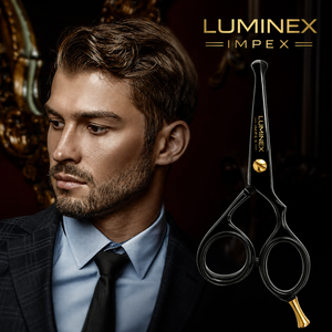 Ciseaux droits pour gauchers NYBL-55 de 5,5 pouces, JAPON, acier 440C, tranchants, dureté 58-59HRC, manche en acier inoxydable, ciseaux de barbier, cheveux, 28 - Product Image 5