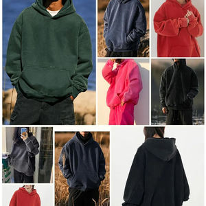 Sweat-shirt à capuche pour homme, vert uni, en polaire respirant, effet délavé, 100 % polyester, coupe classique, avec poches - Product Image 6