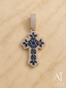 Custom Colorful Gold Plated <b>Cross</b> Pendant with Moissanite Iced Out <b>Charm</b> Hip Hop Jewelry for Unisex Gift - Product Image 4