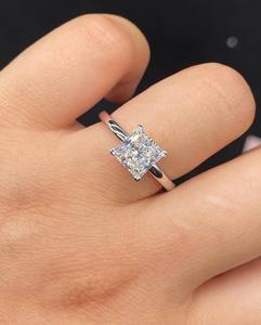 3 Carat Princess Cut Lab Grown <b>Diamond</b> 4-Prong Solitaire Engagement <b>Ring</b>, IGI Certified - Product Image 1