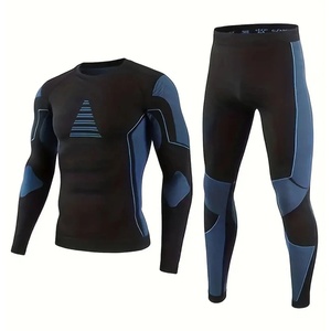 Ensemble de vêtements de sport pour homme, t-shirt de compression et leggings, sous-vêtements de sport, vêtements de fitness - Product Image 1