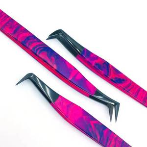 Pinzas Quirúrgicas de Precisión Morje para Pestañas, Acero Inoxidable, Rosa Púrpura Marmoleado, Punta Lisa/Dentada/Serrada, 10 mm, Modelo MS-ET-0007 - Product Image 4