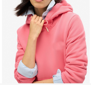 Sudaderas al por mayor para mujer, de corte ajustado, con forro polar, de algodón, con lavado ácido, con logotipo personalizado por transferencia térmica. - Product Image 1