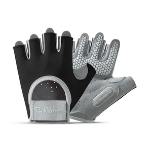 Gants de sport pour femmes, personnalisés, antidérapants, en caoutchouc rose, demi-doigts, pour entraînement, fitness, musculation, gym - Product Image 6