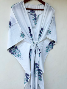 Vestido Kaftán Casual de Verano sin Mangas con Estampado Floral Tropical Digital, de Algodón, para Mujer, Islas del Pacífico Asiático, Disponible en 10 Tallas - Product Image 4