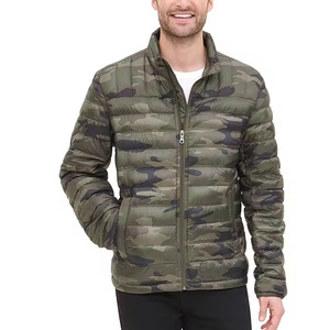 Look New Men's Lightweight Camo Puffer Jacket water-resistant quilted <b>bubble</b> <b>coat</b> warm winter and stylish streetwear look - Product Image 5