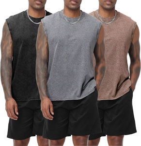 Breathable <b>Mesh</b> Gym Clothing Mens Workout Sleeveless O-Neck Tank <b>Top</b> Bodybuilding Fitness Sportswear Front Logo 100% Cotton 100g - Product Image 1