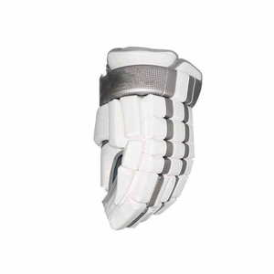 SPORTEX WEARS Ice Hockey Gloves Full Finger Breathable Polyester <b>Hook</b> Loop Closure Unisex All Seasons White Gray - Product Image 3