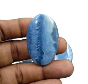 Turquesa Azul Natural, Corte Ovalado, Cabujón, Piedra Preciosa Suelta al por Mayor para Joyería, con Efecto Óptico de Estrella, de Rajasthan - Product Image 4
