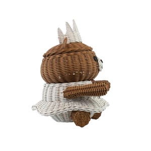 Cesta de Almacenamiento de Mimbre Ecológica con Forma de Oso Tutú, Maceta Única con Forma de Animal, Soporte para Mantas de Piso para Habitación Infantil - Product Image 4