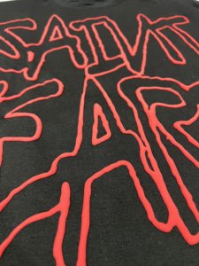 Camisetas personalizadas de nueva llegada con estampado de serigrafía en relieve, parche de goma, 300 gsm, de algodón 100% de alto gramaje, corte holgado y extragrande para hombre. - Product Image 4