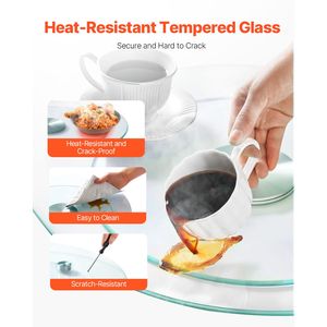 Plato Giratorio de Vidrio Templado Transparente con Rotación de 360 Grados, Centro de Mesa para Mesa de Comedor de Vidrio de 20 Pulgadas y Accesorio de Decoración para Mesa - Product Image 4