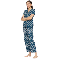Conjuntos de Pijamas de Mujer a Cuadros, Tejidos en Algodón 100% Premium, Cintura Elástica, Suaves y Transpirables, Ropa de Dormir para Invierno/Verano, India