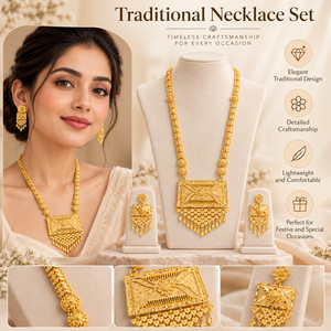 Traditional Indian Necklace <b>Set</b> with Earrings 24K Gold Polish Copper Brass <b>Bridal</b> Wedding <b>Jewelry</b> for Women Wholesale Suppliers - Product Image 4