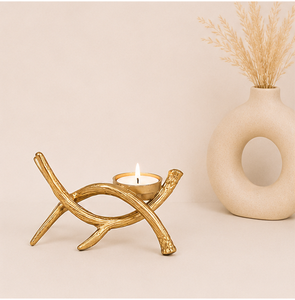 Luxury Gold Antler Aluminum Candle Holder Rustic Metal Pillar <b>Stand</b> For Wedding Centerpieces and Modern Home Tabletop Decor - Product Image 2