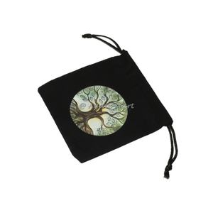 Customized Logo <b>Drawstring</b> Religious Style Black Cotton <b>Pouch</b> for Wedding Stone Jewelry Gift Packing - Product Image 4