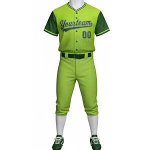 Nuevo Uniforme de Béisbol Profesional Verde Personalizado, Jersey Sublimado con Botones Completos y Pantalones Deportivos a Juego - Product Image 6