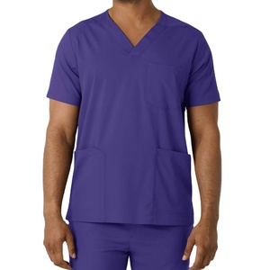 Casual Short Sleeved Woven Gradient Cardigan Scrub Uniform <b>Set</b> Nursing Work Clothes Neck Jacket <b>Doctor</b> Breathable Uniform - Product Image 1