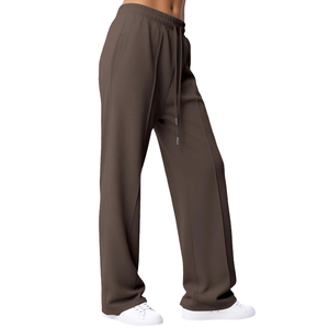 Pantalon de survêtement épais en molleton pour femme, taille haute, en mélange de coton lourd, fabrication OEM, usine de vêtements sur mesure, approvisionnement direct usine - Product Image 3