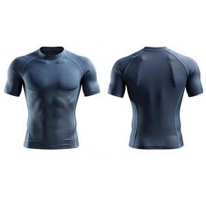 เสื้อรัดกล้ามเนื้อ OEM สำหรับแบรนด์ชุดกีฬา เสื้อรัดกล้ามเนื้อสำหรับบราซิลเลียนยิวยิตสู ออกแบบลายด้วยความร้อน ผ้าสแปนเด็กซ์/ไนลอน ป้องกันรังสียูวี - Product Image 1