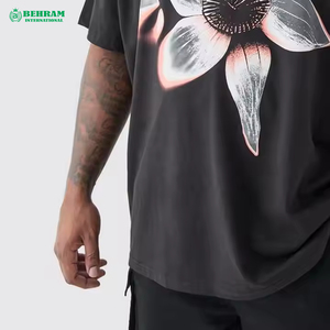 T-shirt habillé élégant pour homme, coupe oversize, 100 % coton respirant, col confortable, manches longues, 220g, brodé, idéal pour l'été - Product Image 4