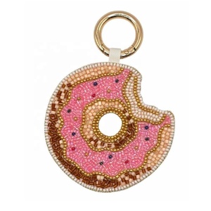 Glass Beads Croissant Beaded Keychain Bag Charm Hold to <b>Keys</b> or Bag Charm <b>Key</b> <b>Chains</b> for Bag Purse Backpacks for Girls Accessory - Product Image 4