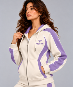 <b>Women's</b> Custom <b>Fleece</b> Zip Up Hoodie Full Zip Hooded Sweatshirt Contrast Stripe Athleisure Jacket Casual Streetwear <b>Top</b> <b>for</b> <b>Women</b> - Product Image 3