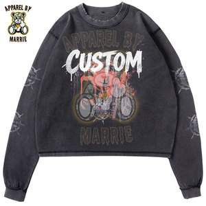 Sudadera de Algodón Grueso con Lavado Ácido de Alta Calidad para Hombre, OEM, Marca Privada, Cuello Redondo, Venta al por Mayor, Ropa Urbana - Product Image 1