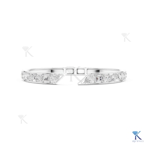 Lab Grown Diamond Mixed Cut Open <b>Cuff</b> Bangle 14K Solid Gold Luxury Fine Unisex Multi Shape Party Gift Jewelry Manufacturer - Product Image 3