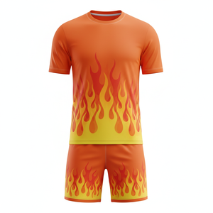 ชุดฟุตบอลเด็กพร้อมกางเกงขาสั้น ชุดสองชิ้นพรีเมียม ชุดฝึกซ้อมฟุตบอล แห้งเร็ว ชุดกีฬา รับผลิตตามแบบ OEM - Product Image 1