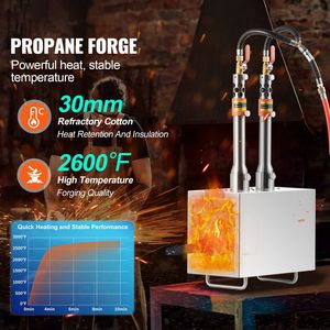 Fucina Portatile a 2 Bruciatori a Propano, Grande Capacità, Strumento per Forgiatura di Coltelli e Lavorazione del Metallo, Macchinario per Forgiatura 2600 - Product Image 2