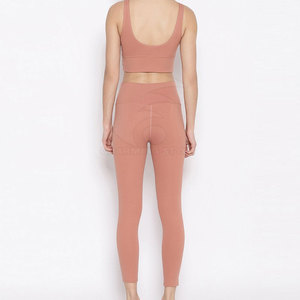 Comfortable Athletic Wear High Waist Yoga Leggings And <b>Padded</b> Sports Bra For Gym Fitness And <b>Running</b> - Product Image 3