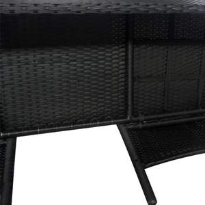 Banco de Jardín de Ratán PE Negro Resistente, Muebles de Patio Estándar - Product Image 4