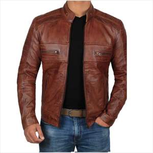 Servicios de Logotipo Personalizado OEM ODM, Chaqueta de Cuero para Hombre, Chaquetas de Cuero Masculinas, Chaqueta de Cuero Casual de Alta Demanda para Hombre - Product Image 1