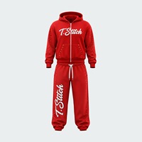 Ensemble de survêtement streetwear d'hiver unisexe de haute qualité, pantalon de survêtement épais à double taille et sweat à capuche, coupe oversize et ample en polaire technique 100%