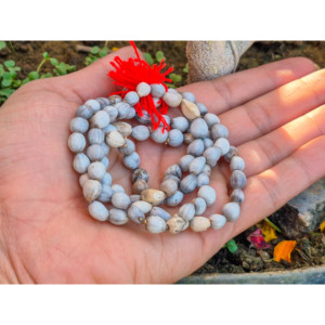 Traditional Ethnic Vaijayanti Mala Handmade Seed <b>Beads</b> <b>Necklace</b> for Meditation Yoga Spiritual Pooja Item Hindu Unisex - Product Image 1