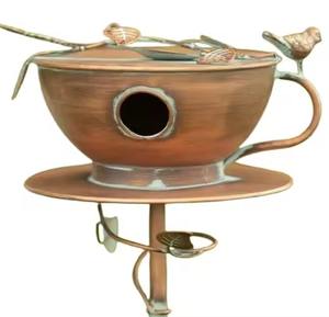 Maisons pour oiseaux en métal, faites à la main en Inde, modernes, pour jardin extérieur, style rustique naturel, meubles pour animaux de compagnie, best-sellers - Product Image 1