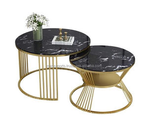 Table basse en métal au design moderne fait à la main avec dessus en marbre de luxe dernière arrivée pour la maison et l'école meubles de salon - Product Image 5