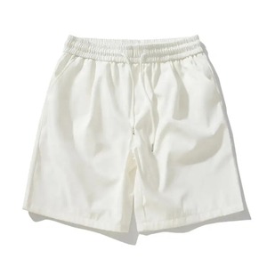 Men's <b>Black</b> Quick Dry Drawstring Bermuda Shorts Solid Color Polyester Casual Sport Shorts Mid Waist Plain Dyed Woven Fabric - Product Image 2