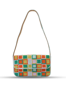 Pochette à monnaie brodée de qualité supérieure, ornée de perles et de coquillages, avec fermeture éclair, bleue, fabriquée à la main en Inde, pour femmes - Product Image 2
