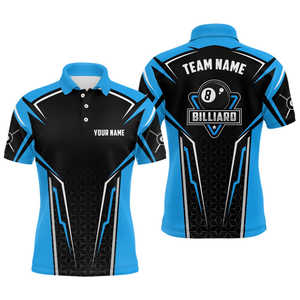 T-shirts d'équipe amusants pour hommes, personnalisés OEM, à séchage rapide, imprimés numériquement, pour joueurs de billard, de pool et de snooker - Product Image 4
