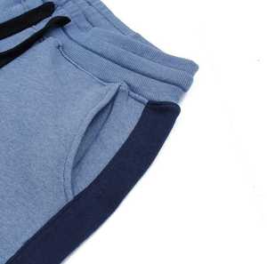 Ensemble de survêtement pour homme avec sweat à capuche et pantalon de jogging, bleu clair avec manches marine, longueur intégrale, tenue décontractée pour l'automne - Product Image 5
