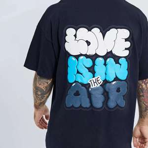 เสื้อยืดสตรีทแวร์ 250 GSM ผ้าฝ้าย 100% สำหรับผู้ชาย พร้อมโลโก้ เสื้อยืดแขนสั้น พิมพ์ลายกราฟิกโฟมพัฟ 3 มิติ แบบกำหนดเองสำหรับผู้ชาย - Product Image 6
