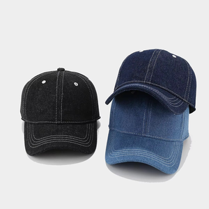 New Custom Solid Color Denim Soft Top Baseball Cap Men's Simple Casual Outdoor <b>Sunscreen</b> Sunshade Jean Sports Common Letter - Product Image 6