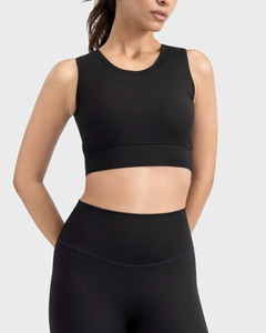 Women's Sleeveless Sports Bra <b>Crop</b> <b>Top</b> High <b>Support</b> Workout <b>Crop</b> Tank Bra Seamless High Neck Fitness Sports Bra Women's Athletic - Product Image 1