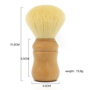 Pinceau à raser JDK RTS en nylon, style classique, manche en bois pour hommes - Product Image 6