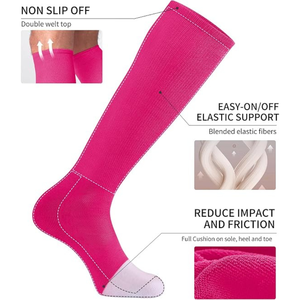 Custom Design Wholesale Cotton Crew Socks <b>Knee</b> <b>High</b> Solid Pattern Soccer Baseball Softball Breathable Unisex Adults Youth Sports - Product Image 5